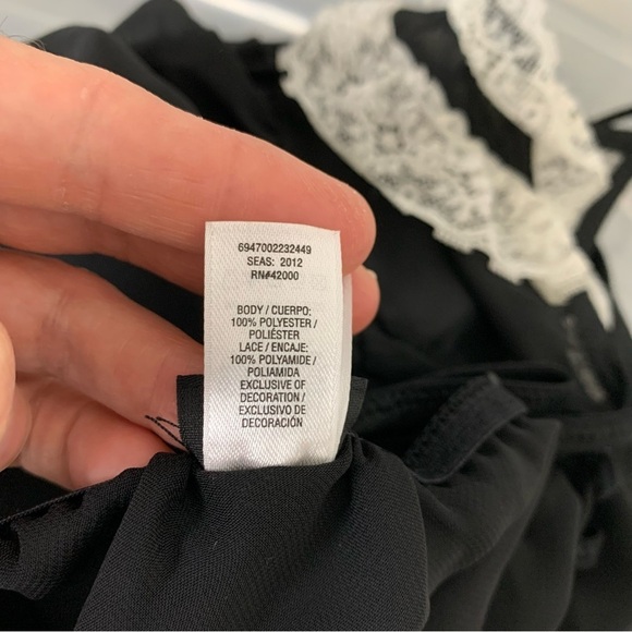 Passion Forever Black Nighty Size Medium French Maid Inspired Bows Coquette - Picture 12 of 17